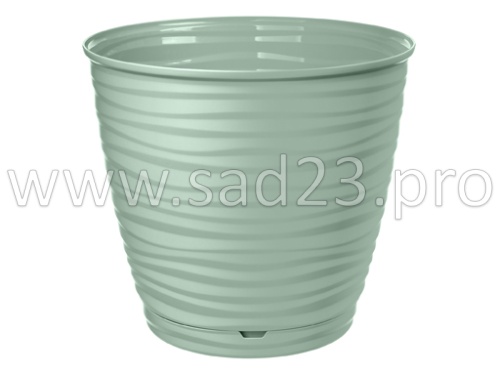 Горшок для цветов "Saffron" D146мм, 1,3л с поддоном (светло-зеленный)